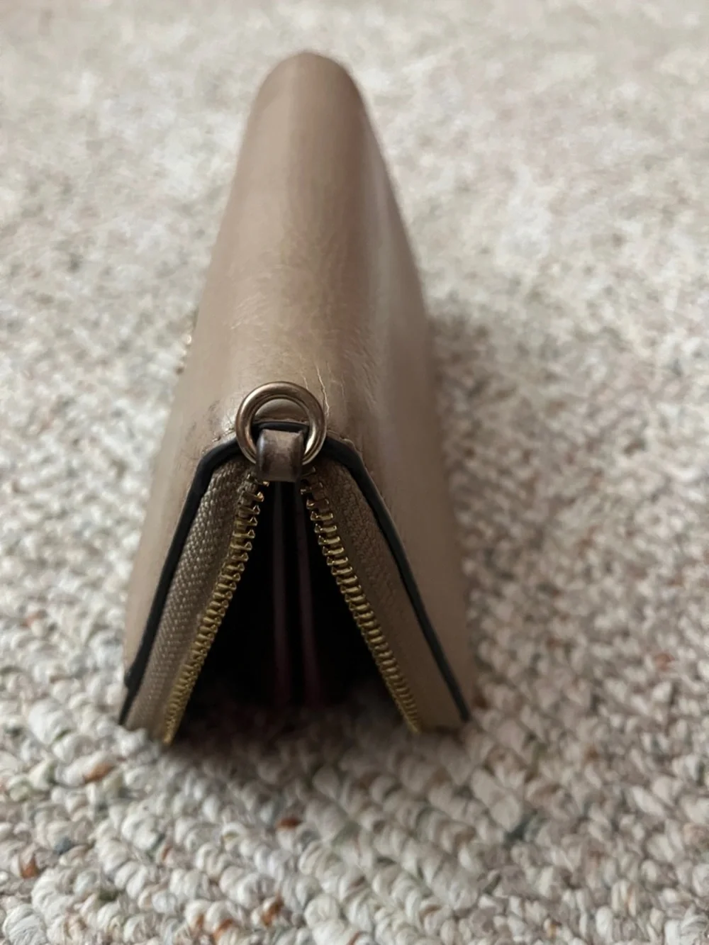 Coach Pebbled Leather Zip Wallet in Taupe with Gold Hardware - Picture 8 of 10